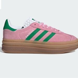 Adidas Gazelle Bold in true pink/green/cloud white 💓🌿☁️